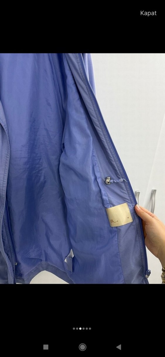Mavi Düğmeli Midi Kadın Ceket - Görsel 4
