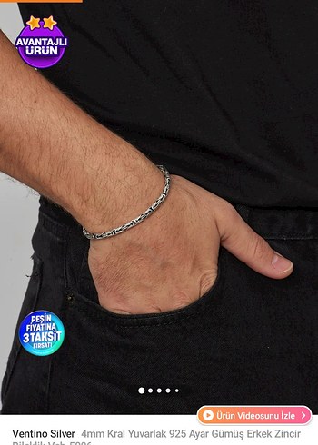Beden gri Renk Minimalist Gümüş Erkek Bileklik