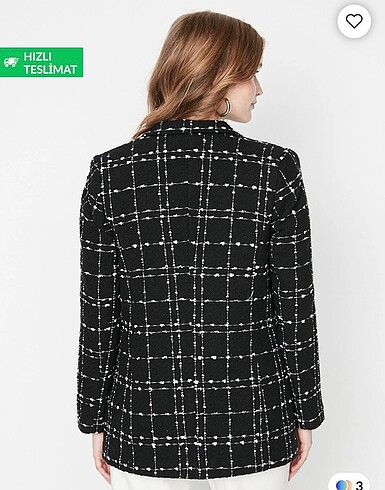 Tüvit ekose blazer ceket