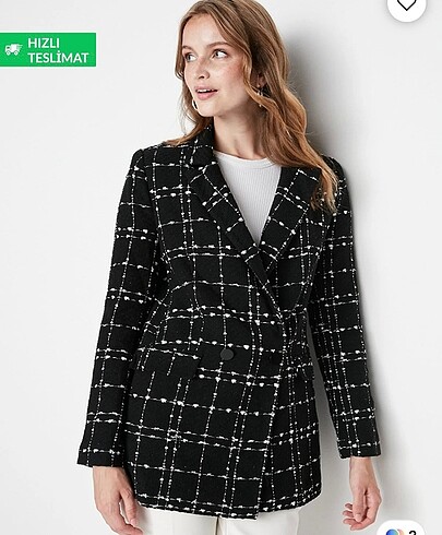 s Beden Tüvit ekose blazer ceket