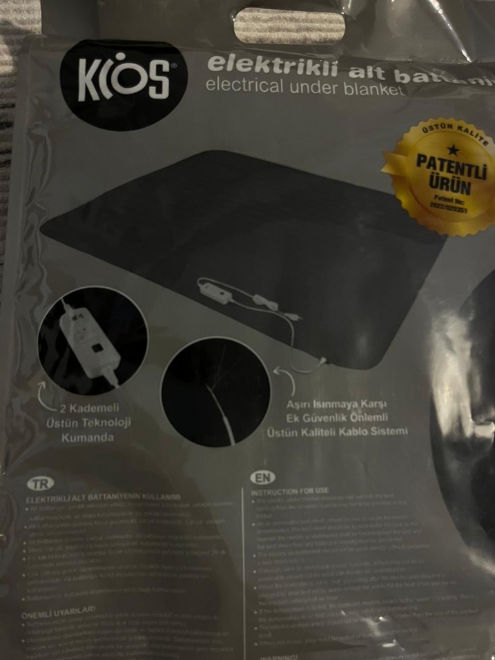 Siyah Elektrikli Alt Battaniye Çift Kişilik - Görsel 3