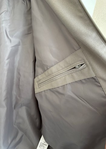 3xl Beden gri Renk Etiketli Gri Fermuarlı Erkek Ceket