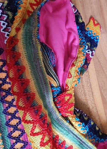 Renkli Bohem Örgü Mini Şort takımı - Görsel 7