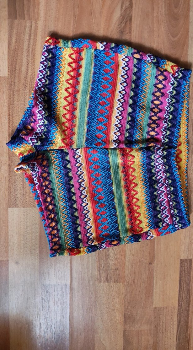 Renkli Bohem Örgü Mini Şort takımı - Görsel 2