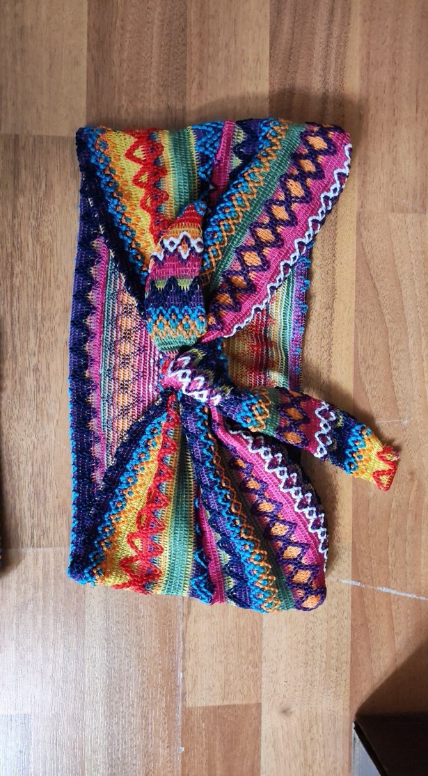 Renkli Bohem Örgü Mini Şort takımı - Görsel 3