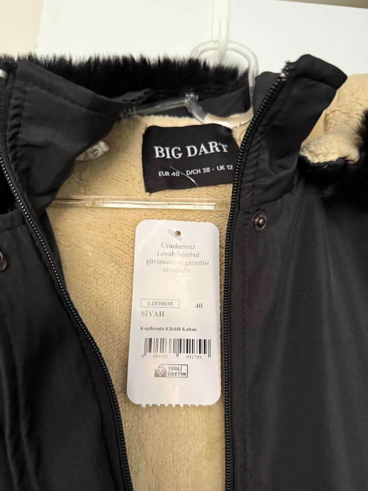 Siyah Kürk Detaylı Midi Kadın Mont - Görsel 4