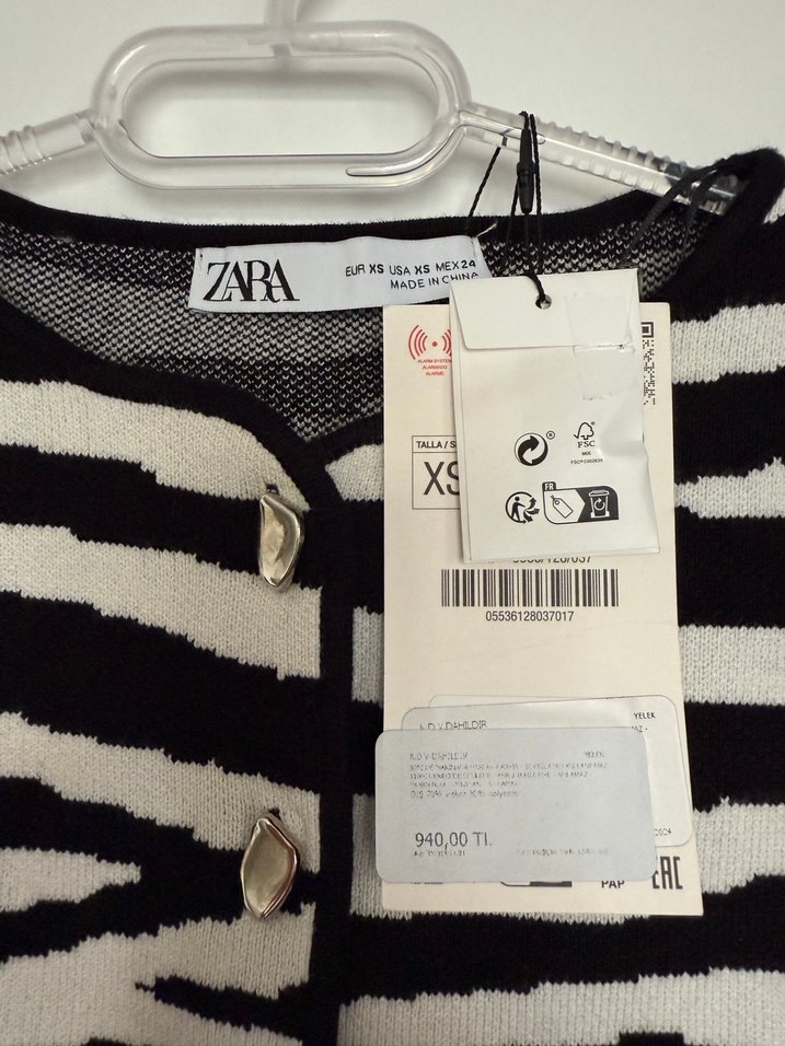 Zebra Desenli Düğmeli Kadın Yelek - Görsel 3