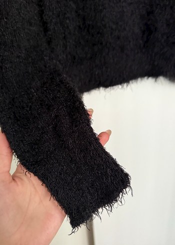 Siyah Uzun Kollu Kadın Triko Kazak - Görsel 4