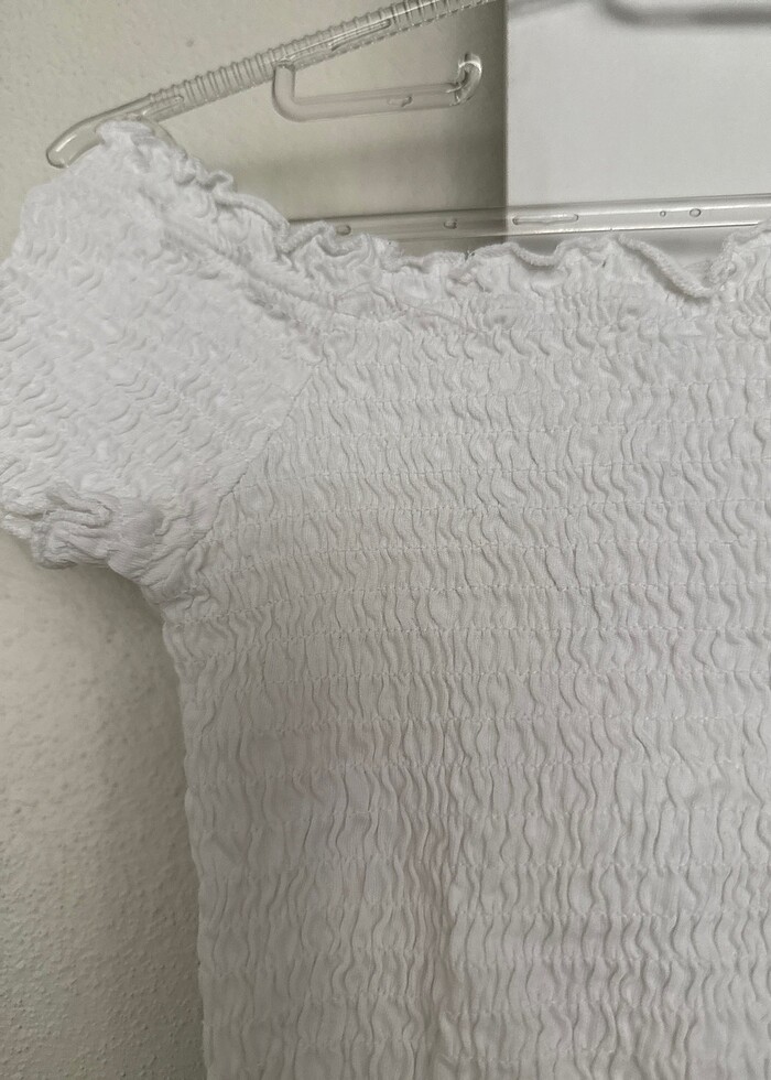 Beyaz büzgülü üst - Görsel 2