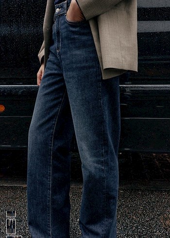 Z.04 düz kesim uzun paça yüksek bel jean - Görsel 2