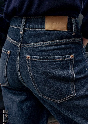 Z.04 düz kesim uzun paça yüksek bel jean - Görsel 3