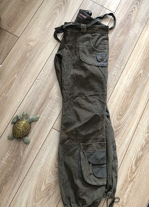 Haki kargo tarzı pantolon - Görsel 2