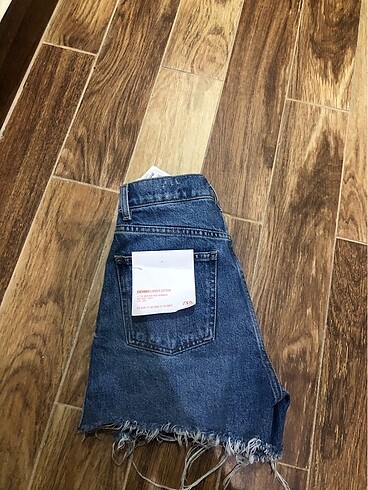 straight fit bermuda jean zara şort - Görsel 5