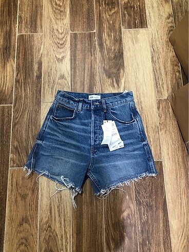 straight fit bermuda jean zara şort - Görsel 8