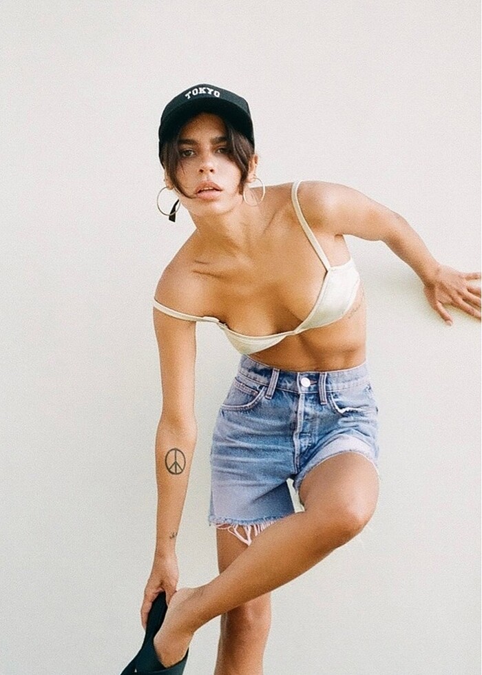 straight fit bermuda jean zara şort - Görsel 4