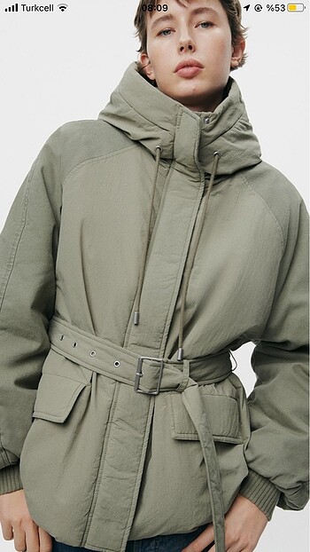 ZARA KONTRAST ŞİŞME MONT - Görsel 4