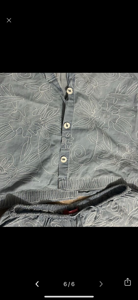 Quzu Mavi Kolsuz Nakışlı Denim  Takım - Görsel 5