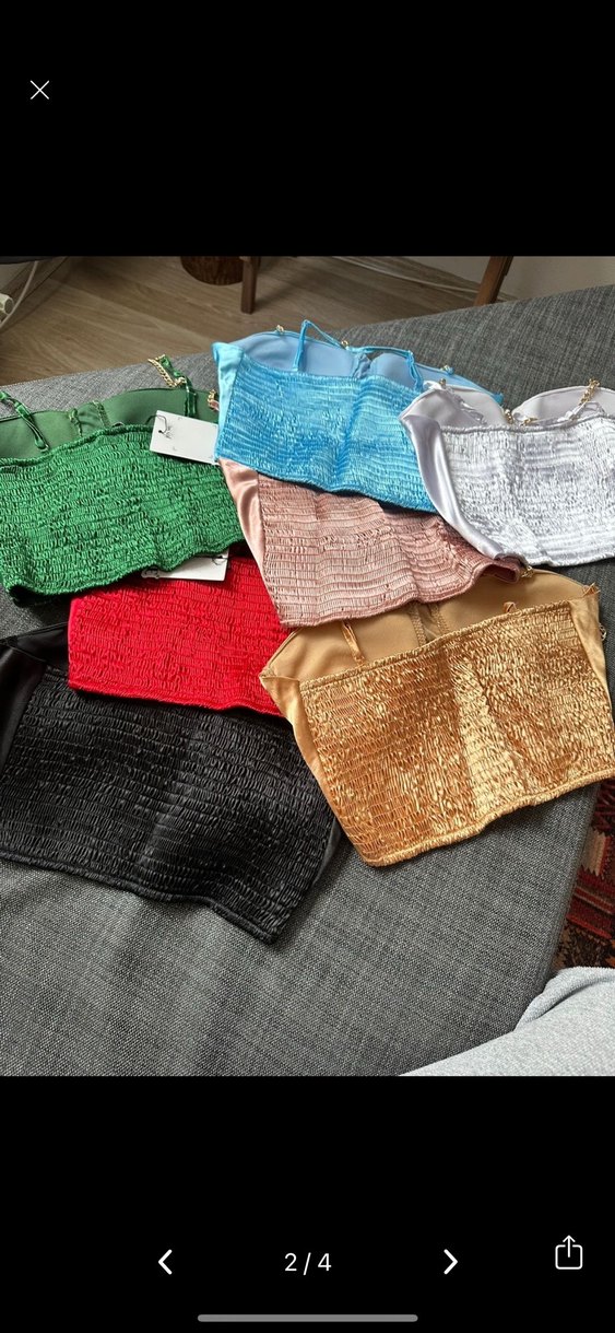 Kadın Çok Renkli Saten Mini Büstiyer - Görsel 2