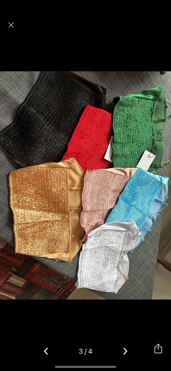 Kadın Çok Renkli Saten Mini Büstiyer - Görsel 3