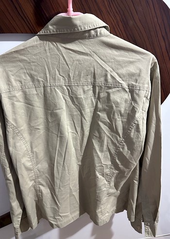 İtalyan Düğmeli Bej Keten Vintage Gömlek - Görsel 3