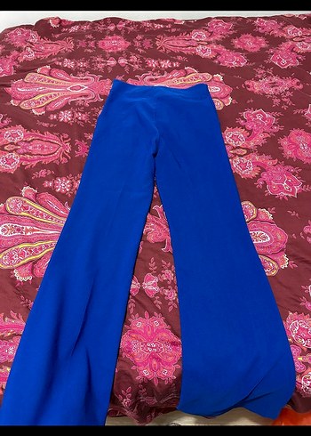 Kadın Mavi Regular Fit Uzun Kumaş Pantolon - Görsel 6