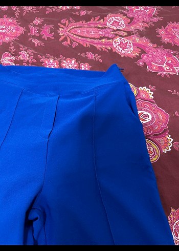 Kadın Mavi Regular Fit Uzun Kumaş Pantolon - Görsel 2