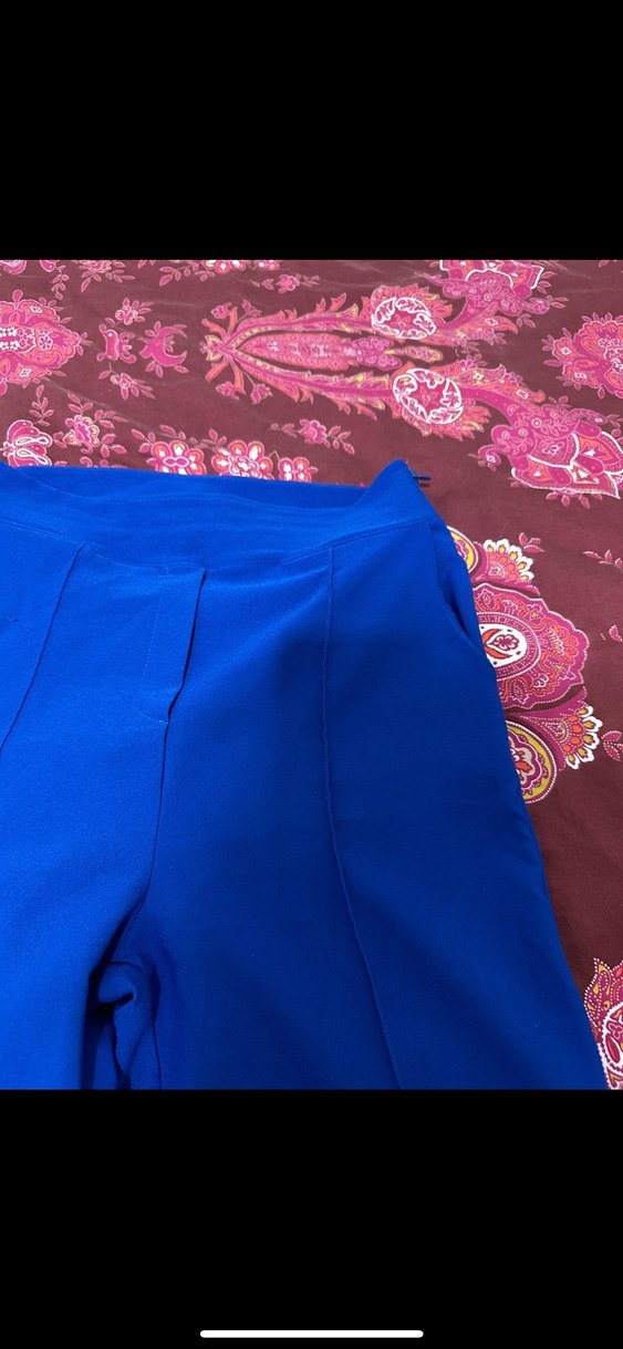 Kadın Mavi Regular Fit Uzun Kumaş Pantolon - Görsel 2