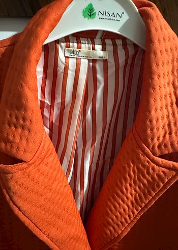 Turuncu Düğmeli Kadın Blazer Ceket - Görsel 3