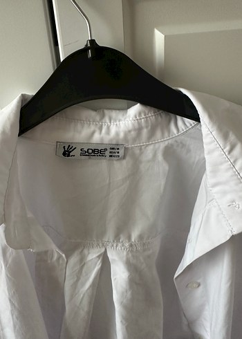 Düğmeli Beyaz Pamuklu Gömlek - Görsel 5