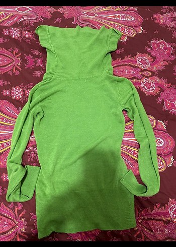 Yeşil  Balıkçı Yaka Kadın Kazak - Görsel 3