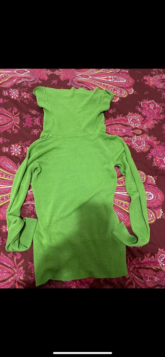 Yeşil  Balıkçı Yaka Kadın Kazak - Görsel 3