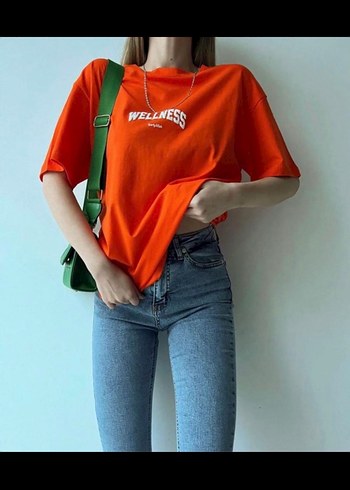 Yeşil Baskılı Oversize Kadın Tişört - Görsel 9