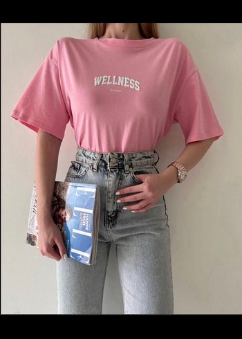 Yeşil Baskılı Oversize Kadın Tişört - Görsel 4