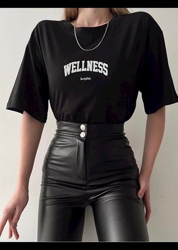 Yeşil Baskılı Oversize Kadın Tişört - Görsel 6