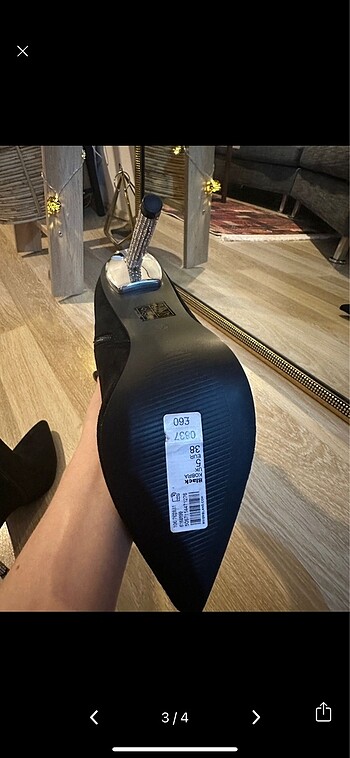 38 Beden siyah Renk River island topuklu stiletto süet boy