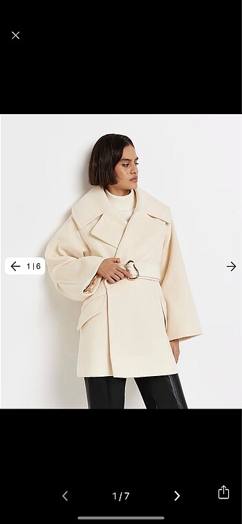 River island Ekru kaşe kaban