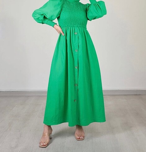 Yeşil Gipeli elbise