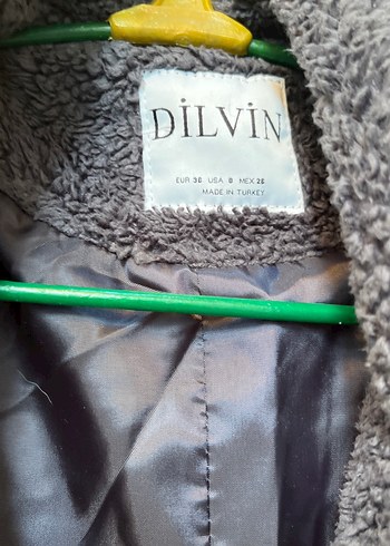 Gri Kadın Midi Boy Peluş Kaban - Görsel 2