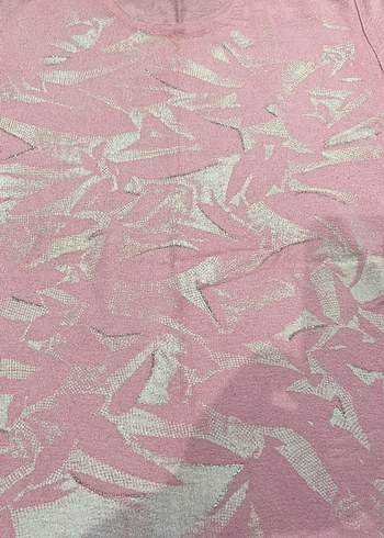 Kızlar için Pembe Baskılı Kısa Kollu Tiriko - Görsel 2