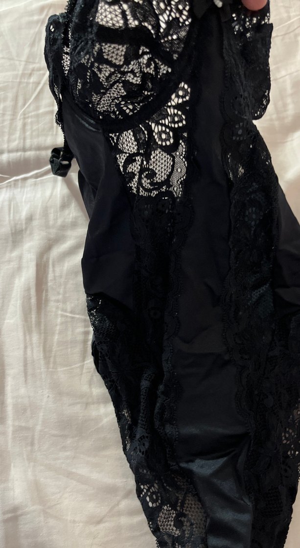 Siyah Dantelli  baudy suit - Görsel 4