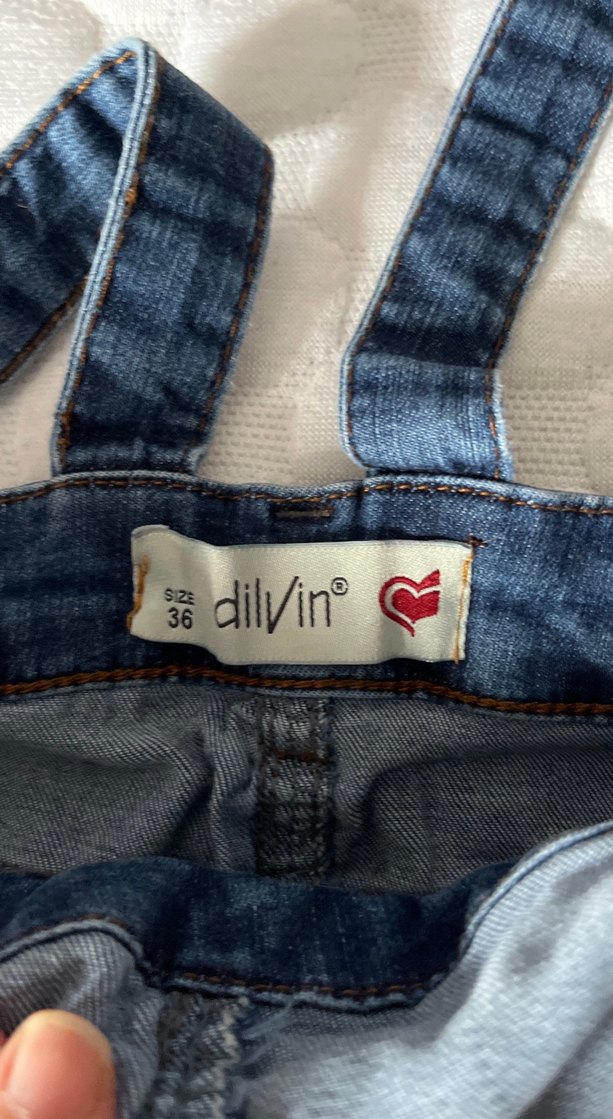 Kadın Kot Salopet Askılı - Görsel 2