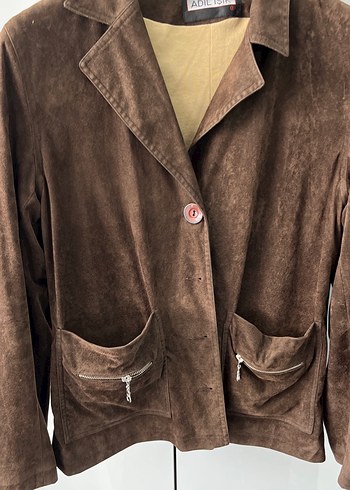 Kahverengi Süet Kadın Deri Ceket - Görsel 3