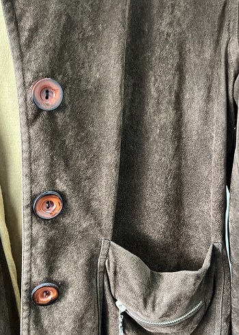 Kahverengi Süet Kadın Deri Ceket - Görsel 5