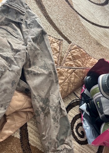 Gri Kamuflaj Desenli Erkek Keten Ceket/mont - Görsel 2