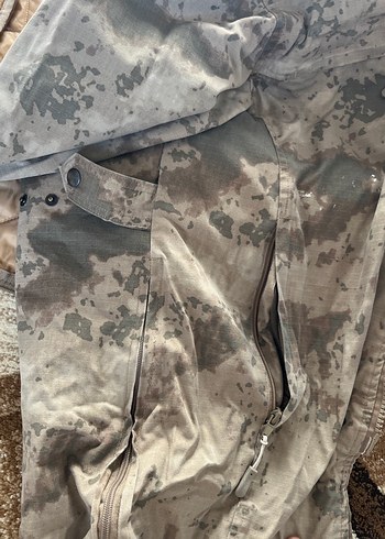 Gri Kamuflaj Desenli Erkek Keten Ceket/mont - Görsel 5