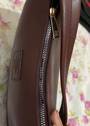 Bordo Deri Kadın Omuz Çantası - Görsel 2