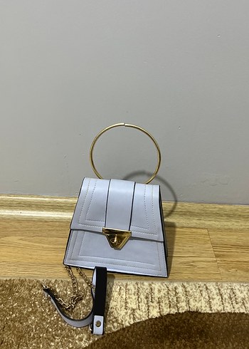 Mavi Süet Kadın Çanta Tokalı - Görsel 6