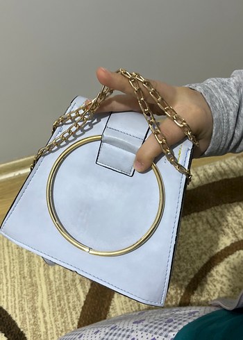 Mavi Süet Kadın Çanta Tokalı - Görsel 5