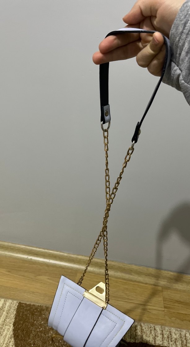 Mavi Süet Kadın Çanta Tokalı - Görsel 3