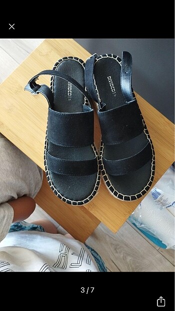 H&M Hm hasır topuklu sandalet